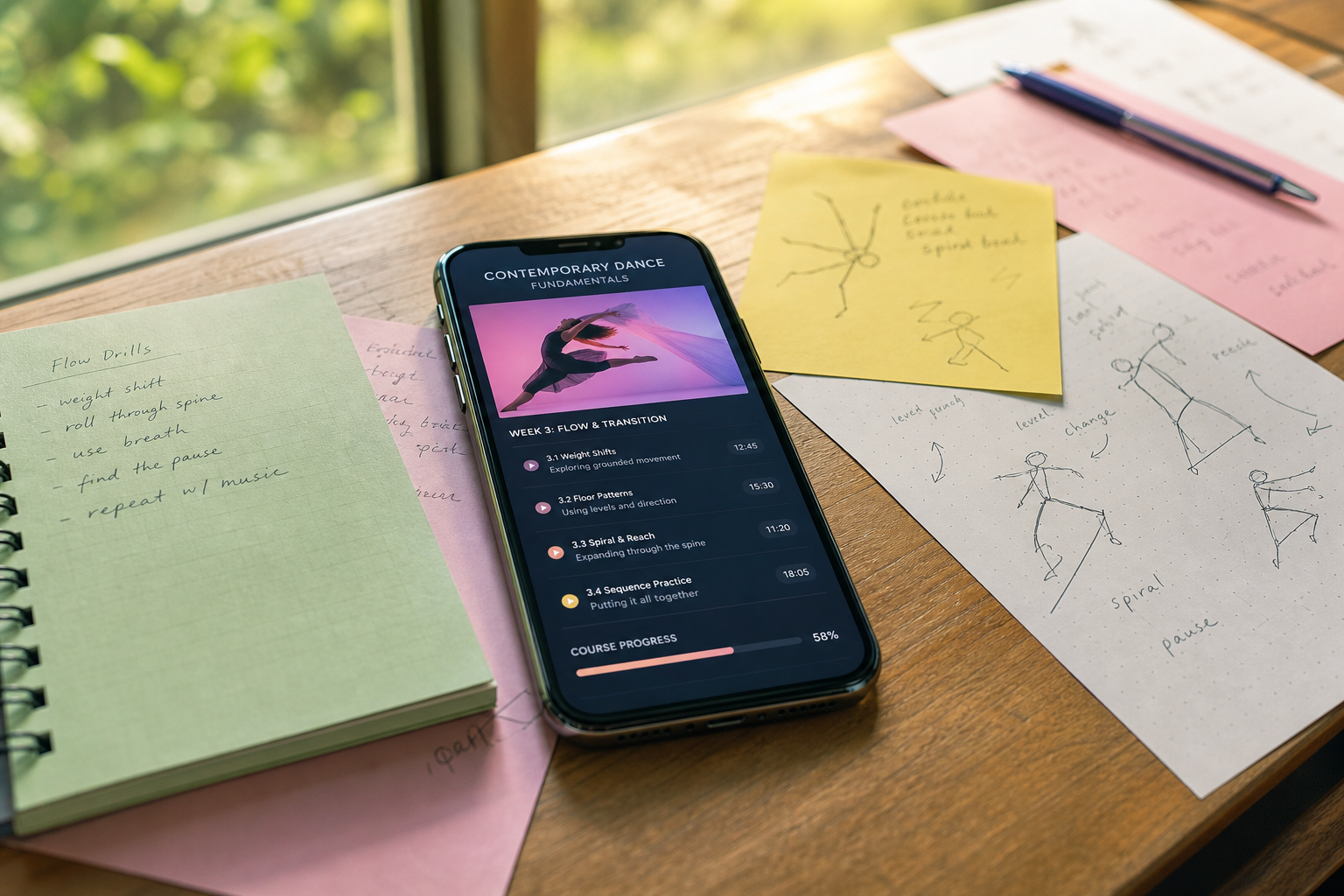 Smartphone Displaying Dance Curriculum Like School