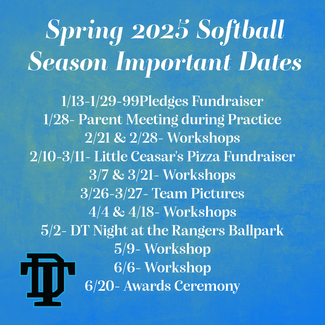 Spring 2025 Important Dates (Softball)