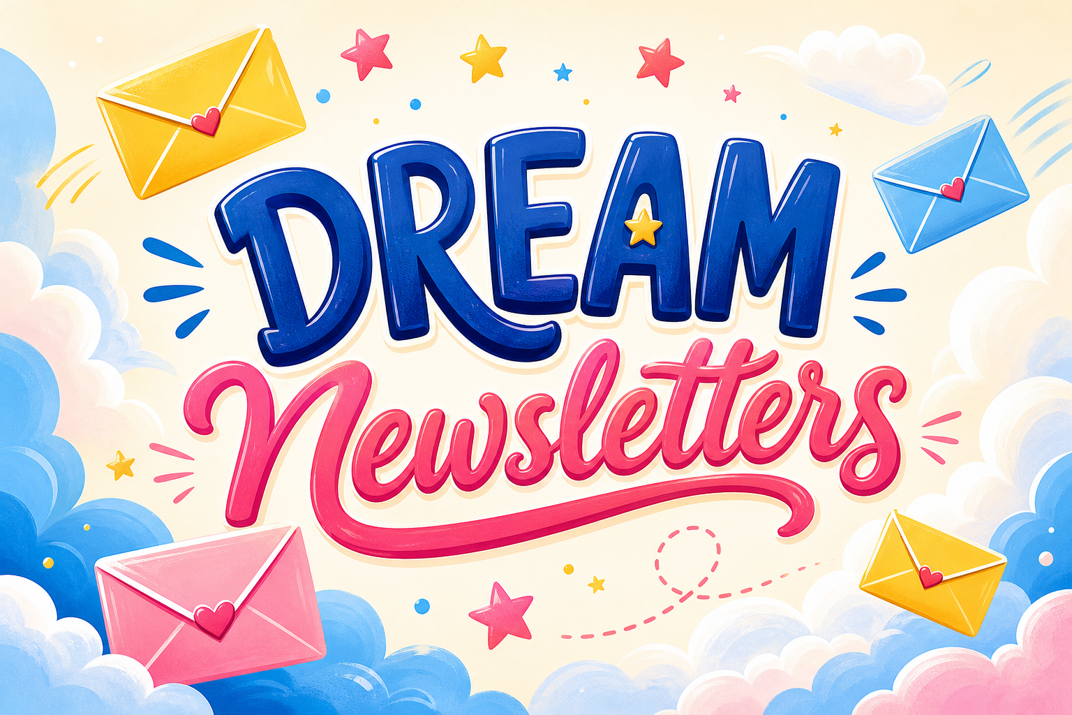 Dream Newsletters With Floating Letters Dream Newsletters With Floating Letters