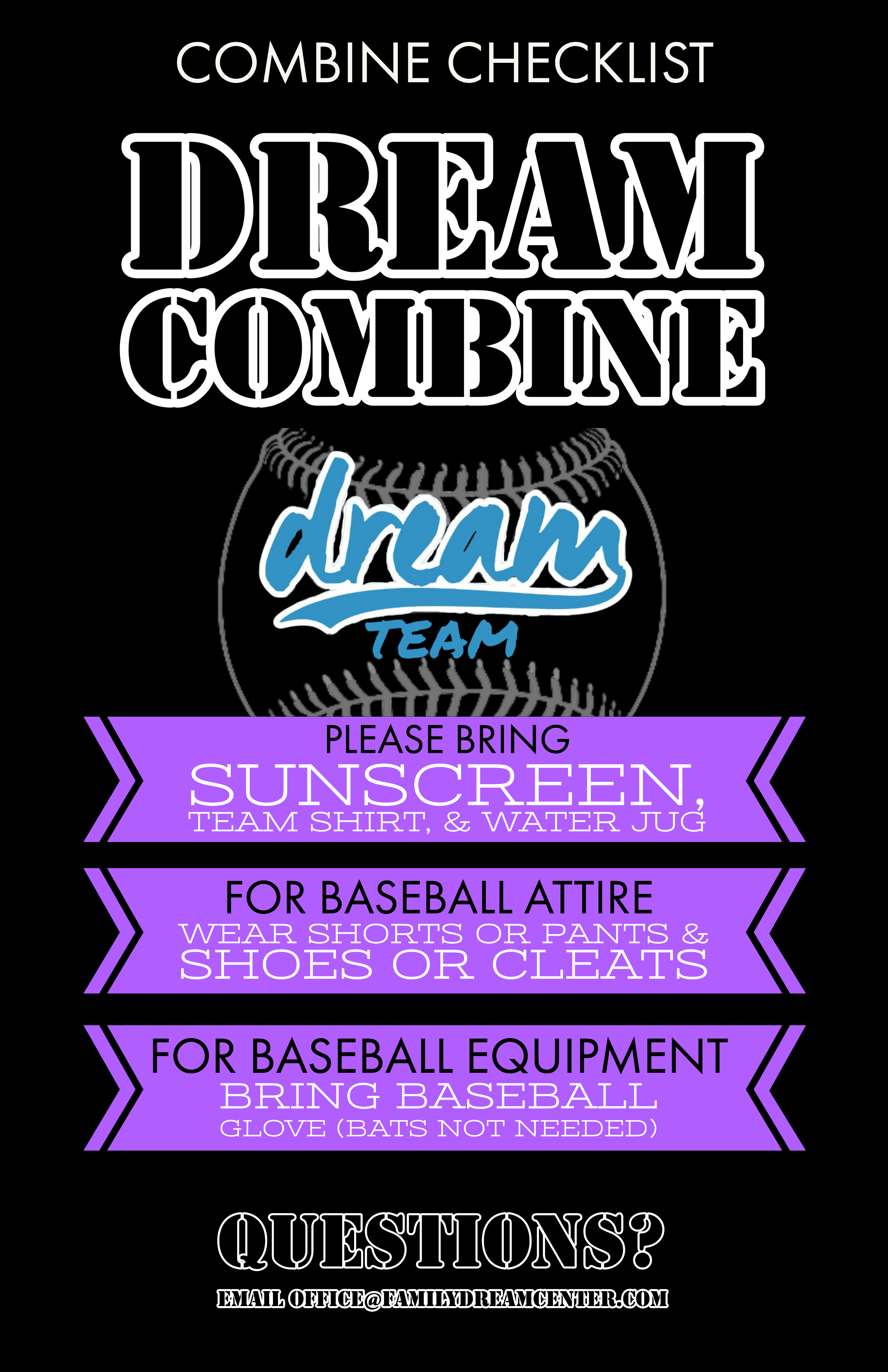 Baseball Combine Checklist